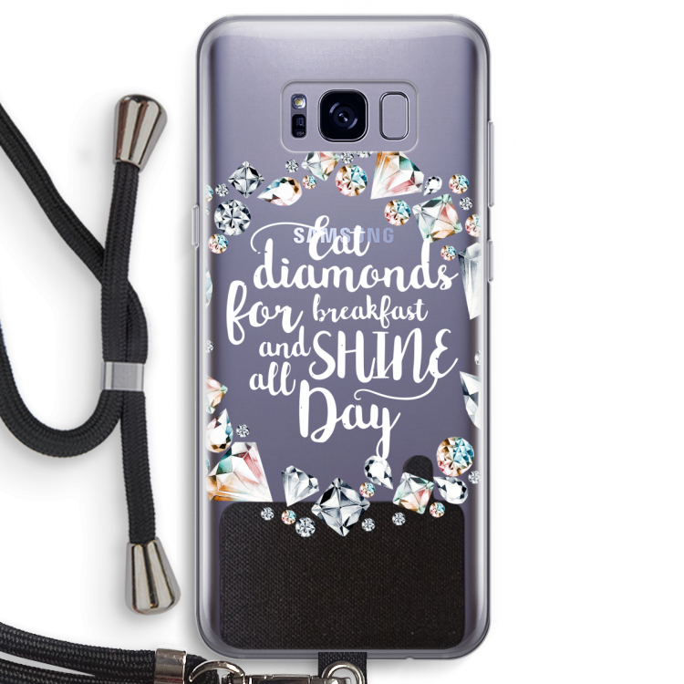 Diamonds: Samsung Galaxy S8 Transparant Hoesje met koord