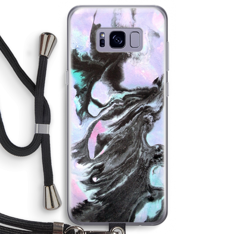 Pastel zwart: Samsung Galaxy S8 Transparant Hoesje met koord