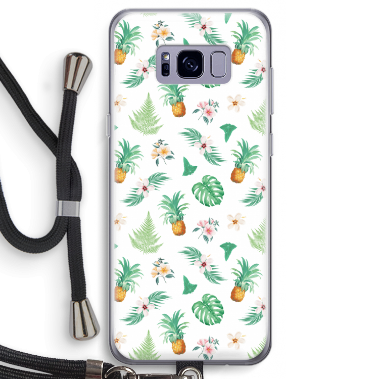 Ananas bladeren: Samsung Galaxy S8 Transparant Hoesje met koord