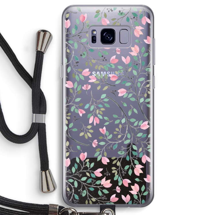 Sierlijke bloemen: Samsung Galaxy S8 Transparant Hoesje met koord