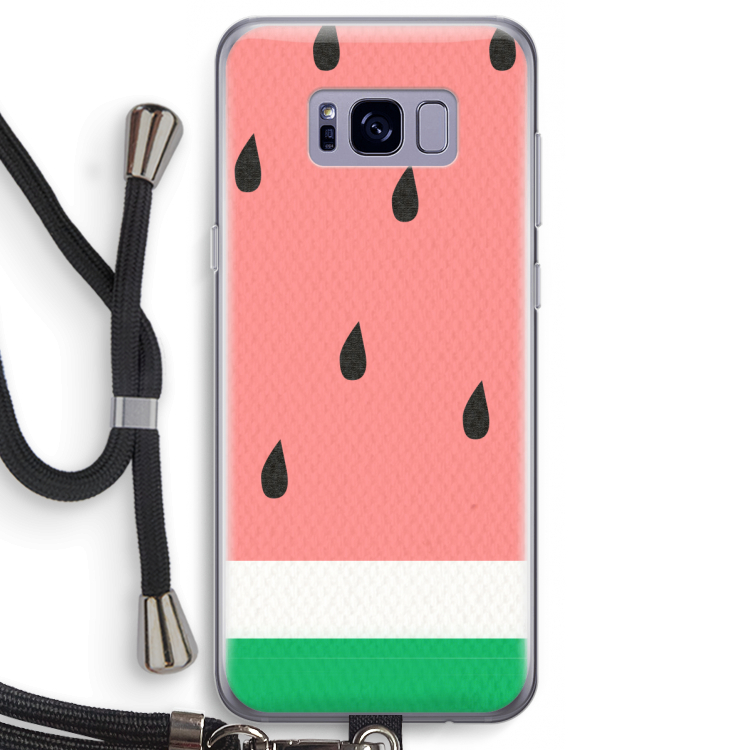 Watermeloen: Samsung Galaxy S8 Transparant Hoesje met koord