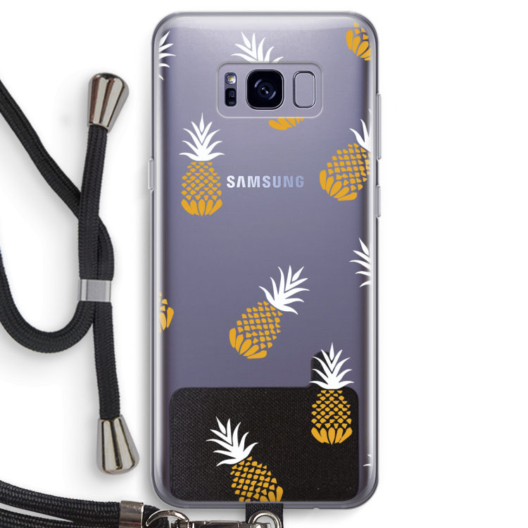 Ananasjes: Samsung Galaxy S8 Transparant Hoesje met koord