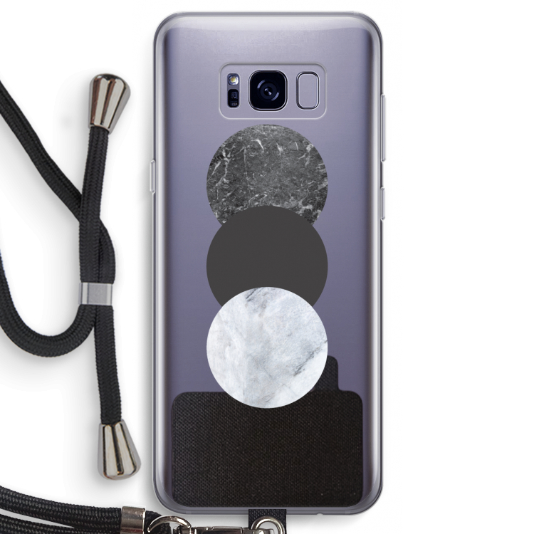 Marmeren cirkels: Samsung Galaxy S8 Transparant Hoesje met koord