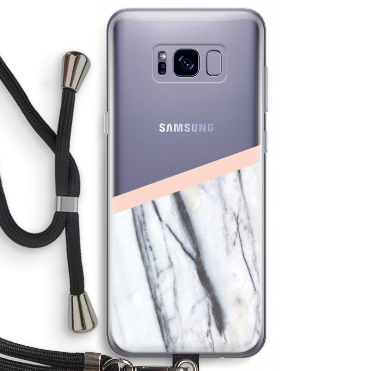 A touch of peach: Samsung Galaxy S8 Transparant Hoesje met koord