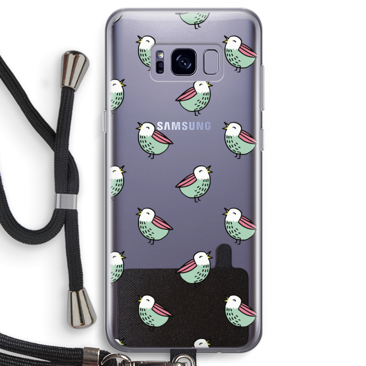 Vogeltjes: Samsung Galaxy S8 Transparant Hoesje met koord