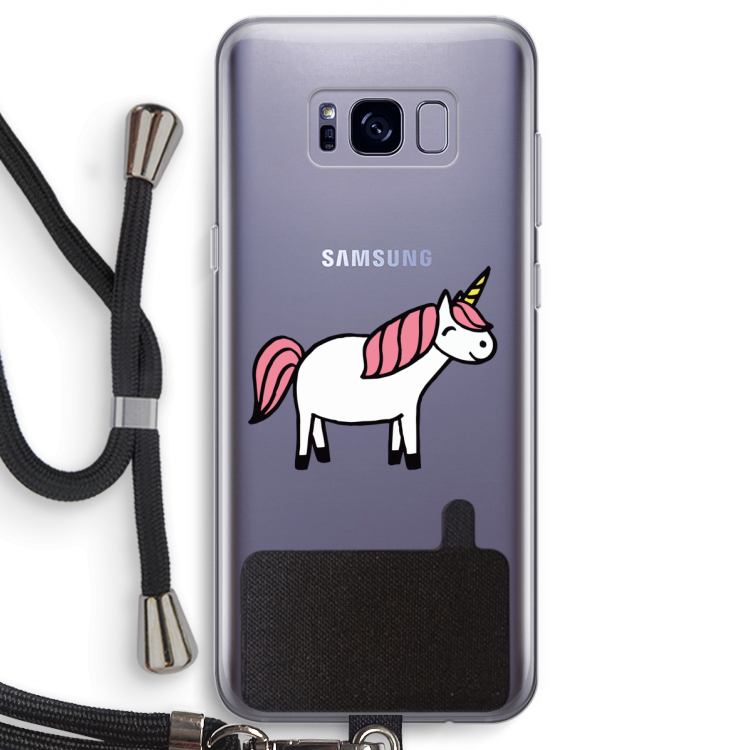 Eenhoorn: Samsung Galaxy S8 Transparant Hoesje met koord