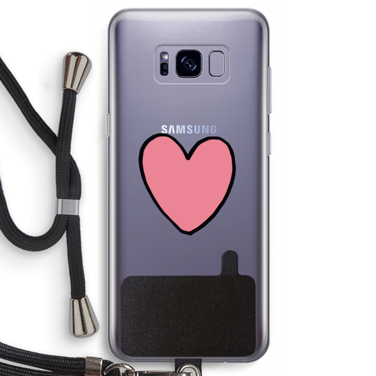 Hartje: Samsung Galaxy S8 Transparant Hoesje met koord