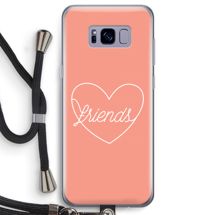 Friends heart: Samsung Galaxy S8 Transparant Hoesje met koord