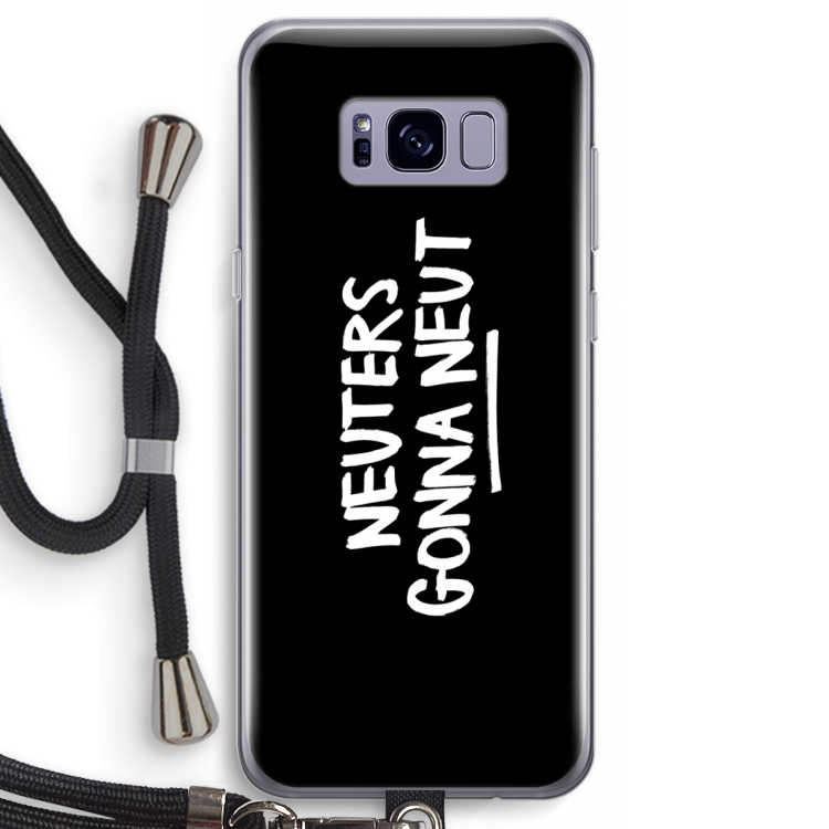 Neuters (zwart): Samsung Galaxy S8 Transparant Hoesje met koord