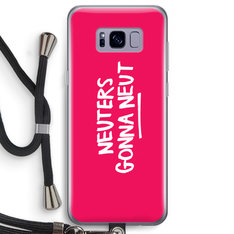 Neuters (roze): Samsung Galaxy S8 Transparant Hoesje met koord