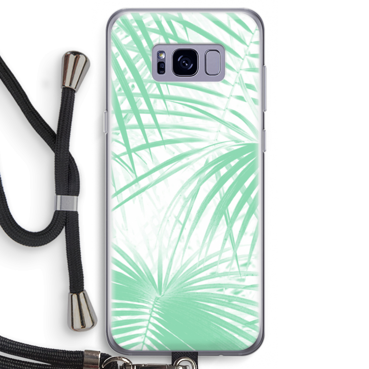 Palmbladeren: Samsung Galaxy S8 Transparant Hoesje met koord