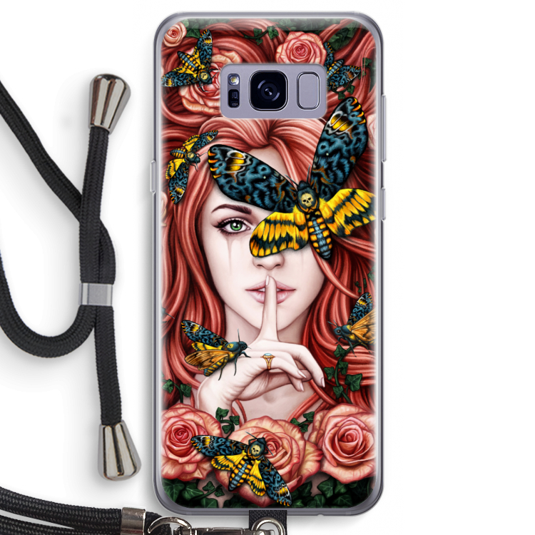 Lady Moth: Samsung Galaxy S8 Transparant Hoesje met koord