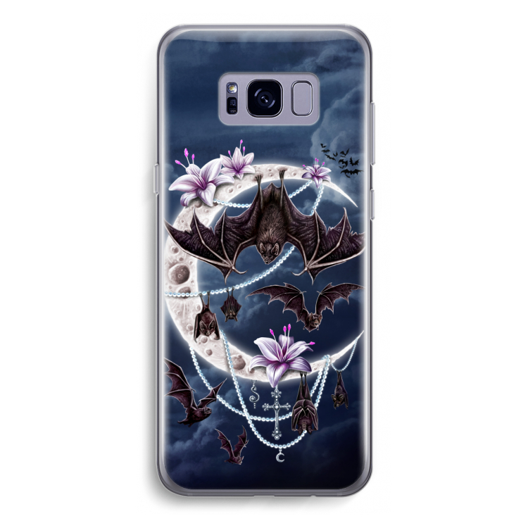 Vleermuizen Maan: Samsung Galaxy S8 Transparant Hoesje