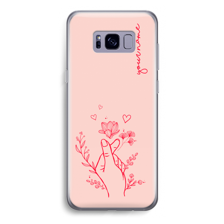 Giving Flowers: Samsung Galaxy S8 Transparant Hoesje