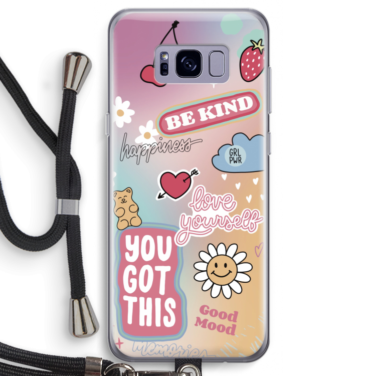 Positivity: Samsung Galaxy S8 Transparant Hoesje met koord
