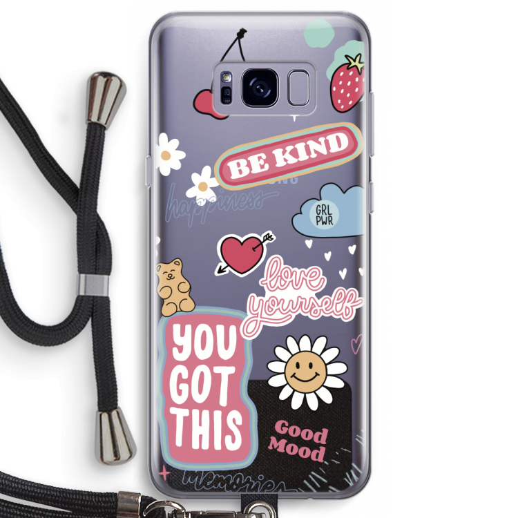 Positivity: Samsung Galaxy S8 Transparant Hoesje met koord