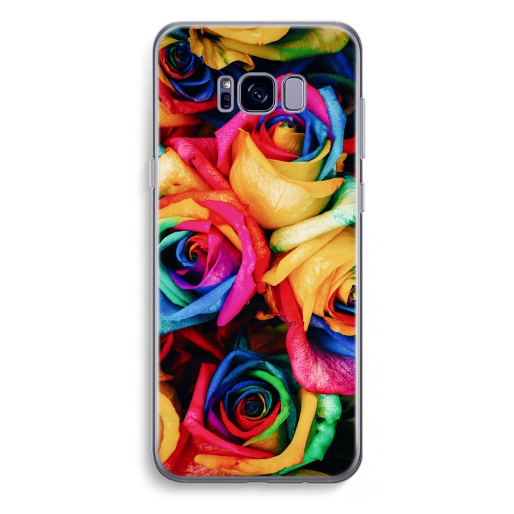 Neon bloemen: Samsung Galaxy S8 Plus Transparant Hoesje