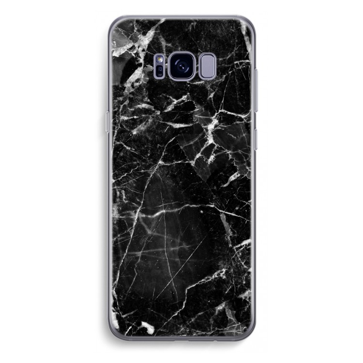 Zwart Marmer 2: Samsung Galaxy S8 Plus Transparant Hoesje