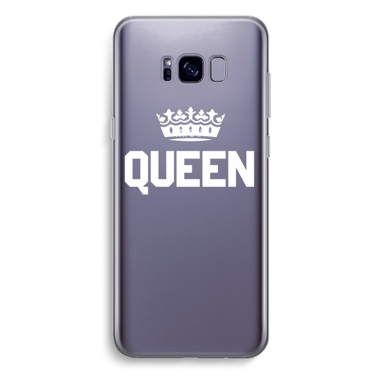 Queen zwart: Samsung Galaxy S8 Plus Transparant Hoesje