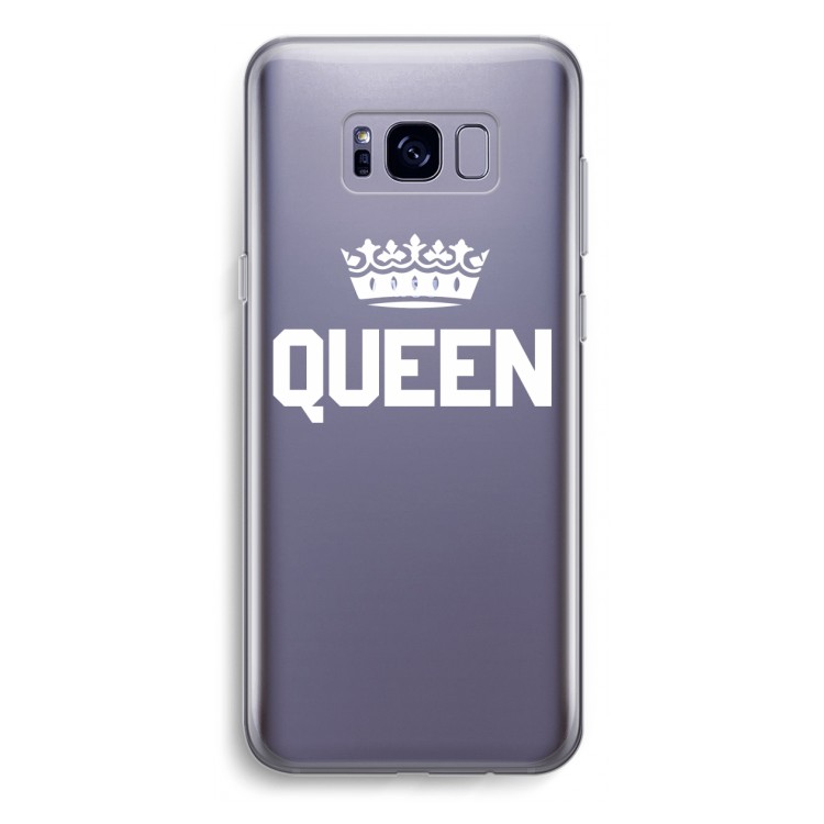 Queen zwart: Samsung Galaxy S8 Plus Transparant Hoesje