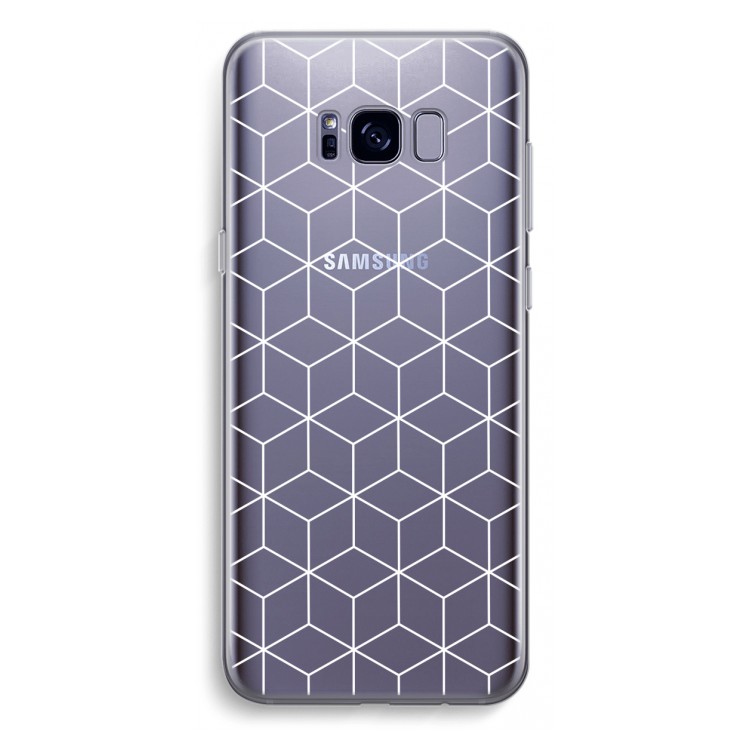 Zwart-witte kubussen: Samsung Galaxy S8 Plus Transparant Hoesje
