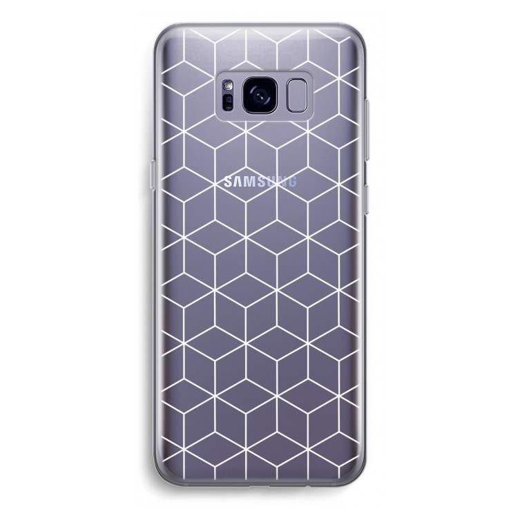Zwart-witte kubussen: Samsung Galaxy S8 Plus Transparant Hoesje