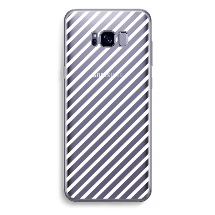 Strepen zwart-wit: Samsung Galaxy S8 Plus Transparant Hoesje