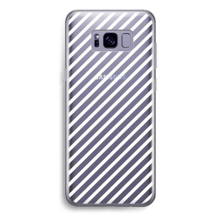 Strepen zwart-wit: Samsung Galaxy S8 Plus Transparant Hoesje