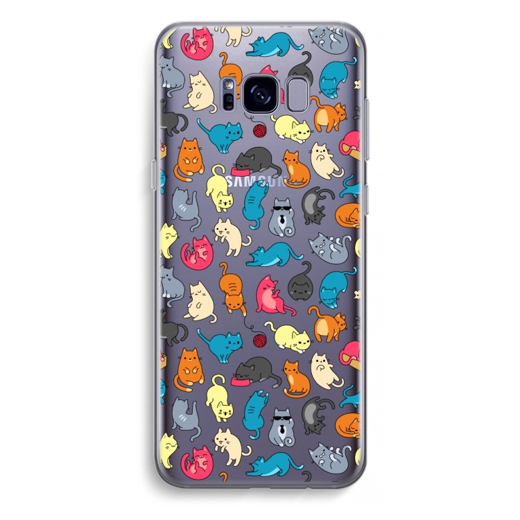 Kleurrijke katten: Samsung Galaxy S8 Plus Transparant Hoesje