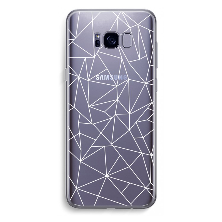 Geometrische lijnen wit: Samsung Galaxy S8 Plus Transparant Hoesje