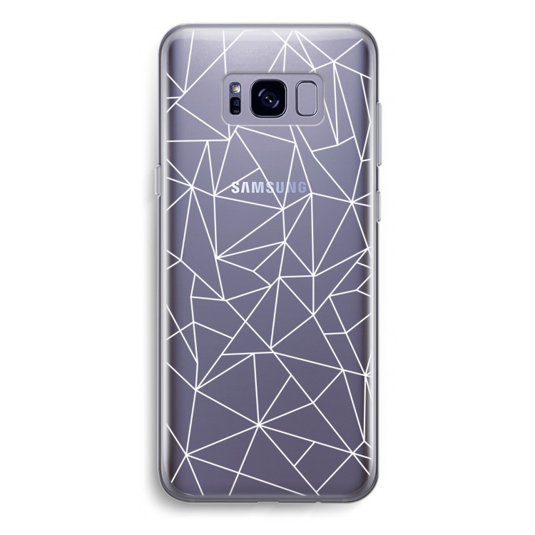 Geometrische lijnen wit: Samsung Galaxy S8 Plus Transparant Hoesje