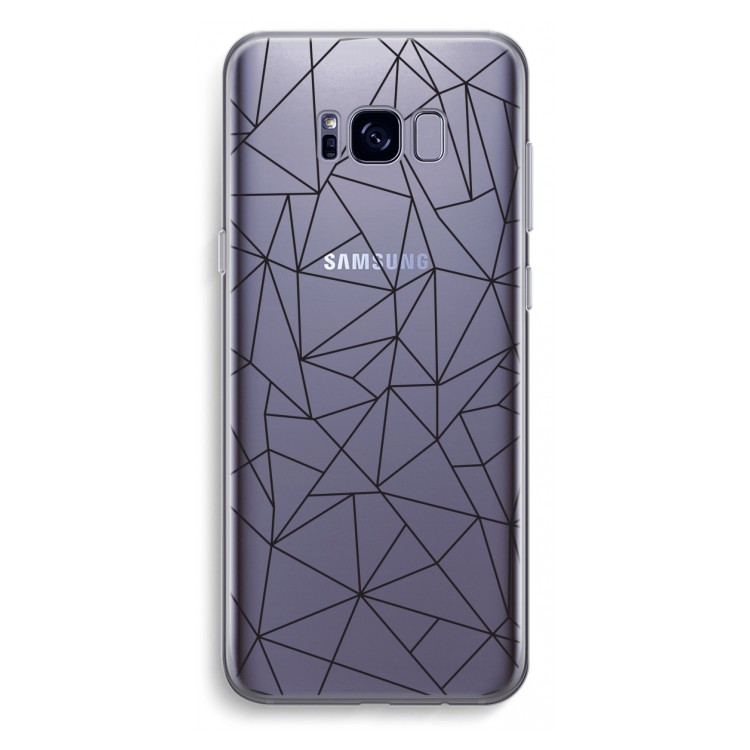 Geometrische lijnen zwart: Samsung Galaxy S8 Plus Transparant Hoesje