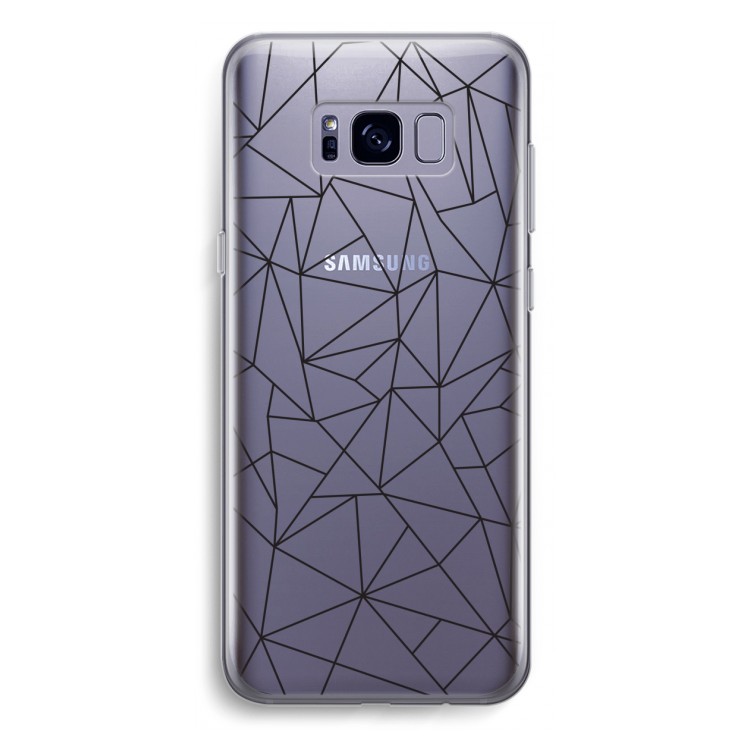 Geometrische lijnen zwart: Samsung Galaxy S8 Plus Transparant Hoesje