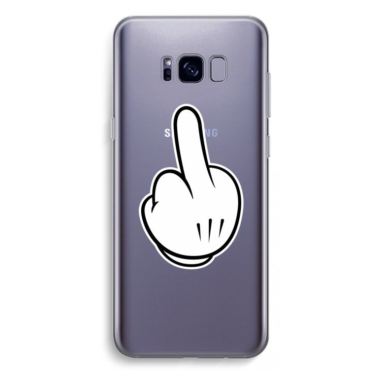 Middle finger black: Samsung Galaxy S8 Plus Transparant Hoesje