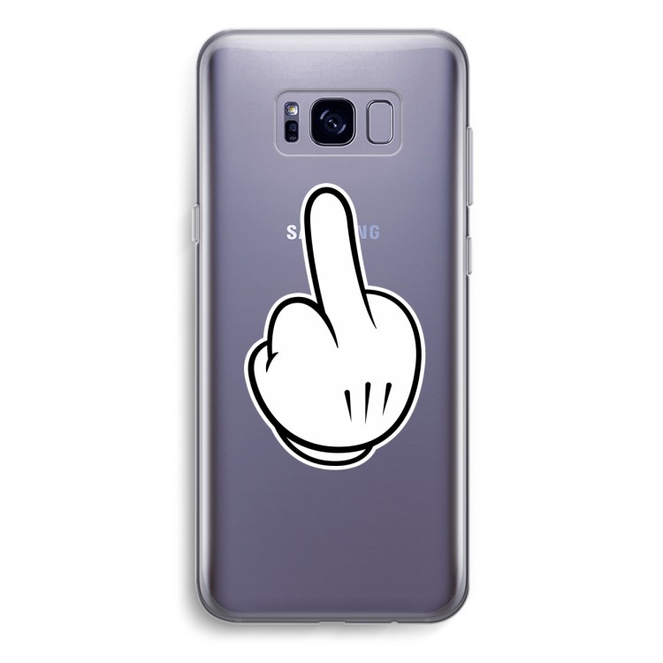 Middle finger white: Samsung Galaxy S8 Plus Transparant Hoesje