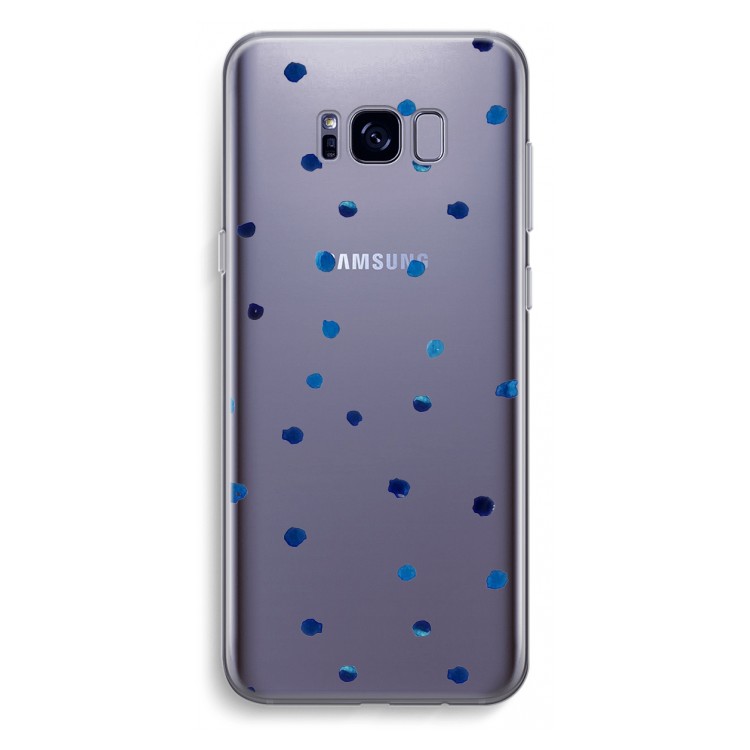Blauwe stippen: Samsung Galaxy S8 Plus Transparant Hoesje