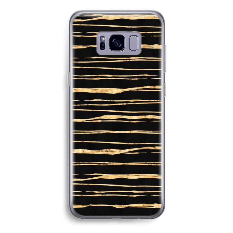 Gouden strepen: Samsung Galaxy S8 Plus Transparant Hoesje