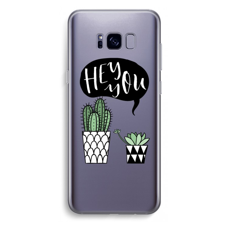 Hey you cactus: Samsung Galaxy S8 Plus Transparant Hoesje
