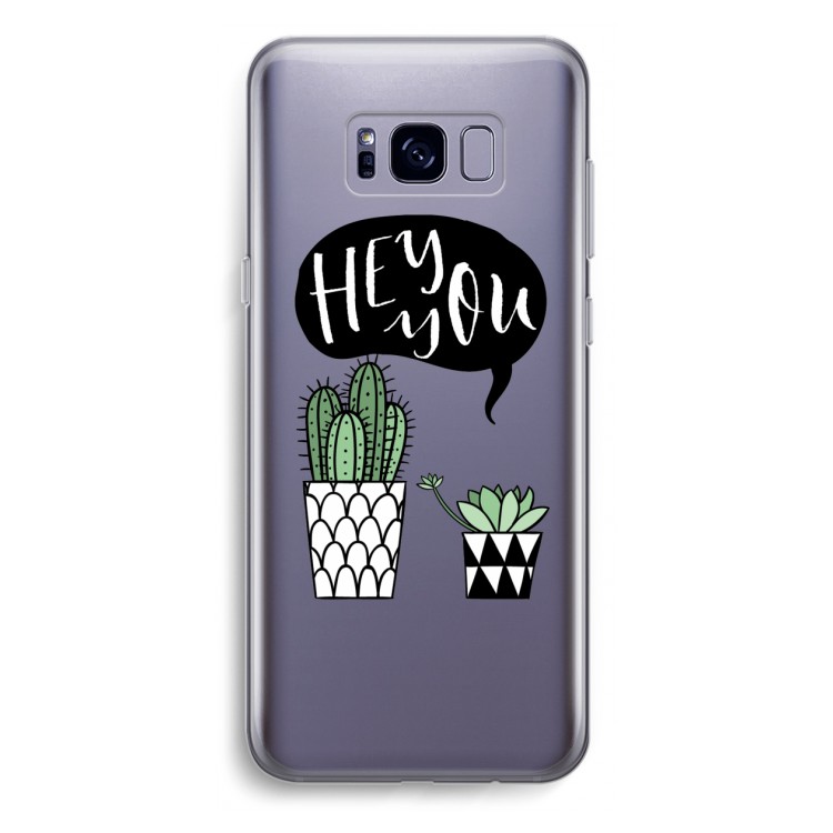 Hey you cactus: Samsung Galaxy S8 Plus Transparant Hoesje