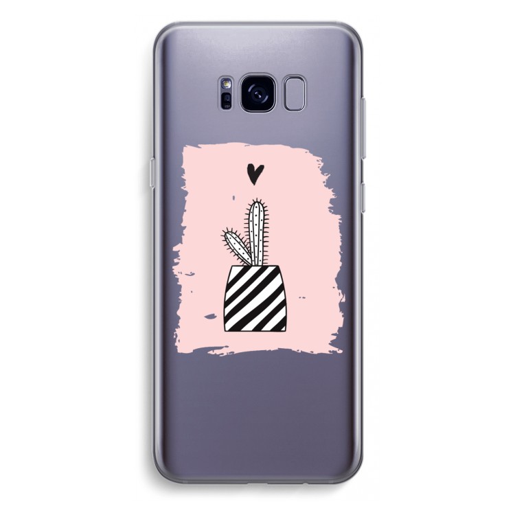 Zwart-wit cactus: Samsung Galaxy S8 Plus Transparant Hoesje