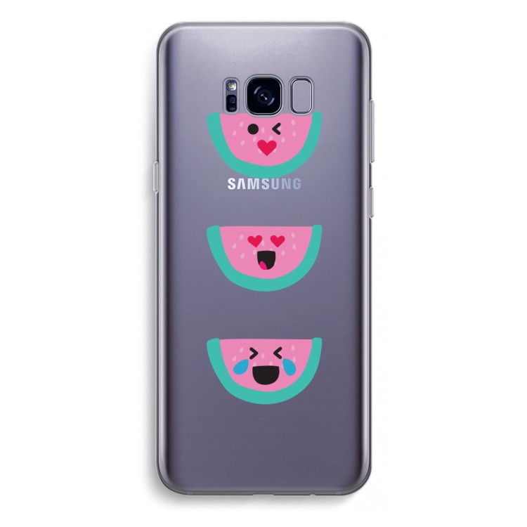 Smiley watermeloen: Samsung Galaxy S8 Plus Transparant Hoesje