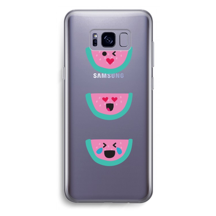 Smiley watermeloen: Samsung Galaxy S8 Plus Transparant Hoesje