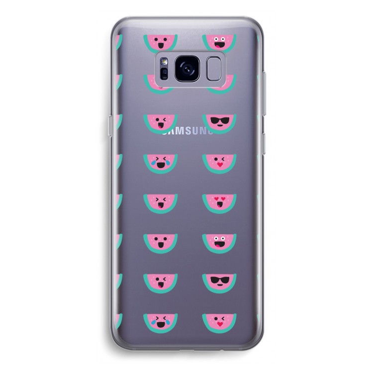 Smiley watermeloenprint: Samsung Galaxy S8 Plus Transparant Hoesje