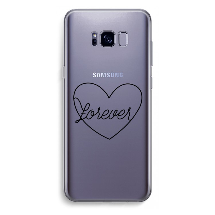 Forever heart black: Samsung Galaxy S8 Plus Transparant Hoesje