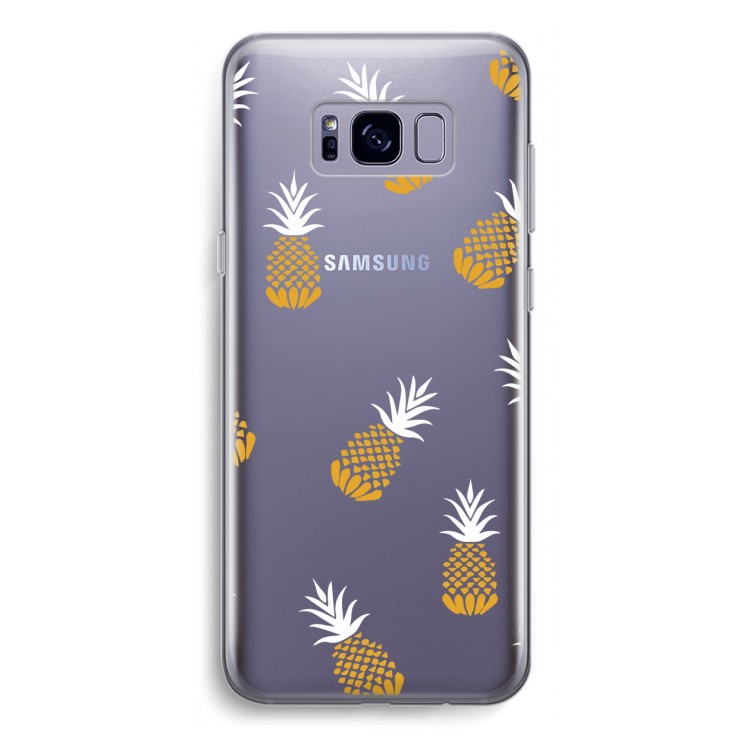 Ananasjes: Samsung Galaxy S8 Plus Transparant Hoesje
