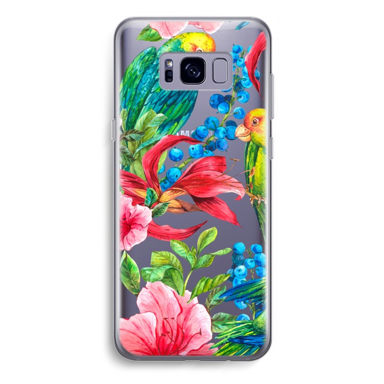 Papegaaien: Samsung Galaxy S8 Plus Transparant Hoesje