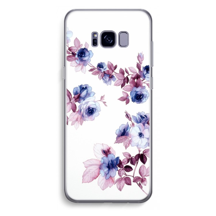 Waterverf bloemen: Samsung Galaxy S8 Plus Transparant Hoesje