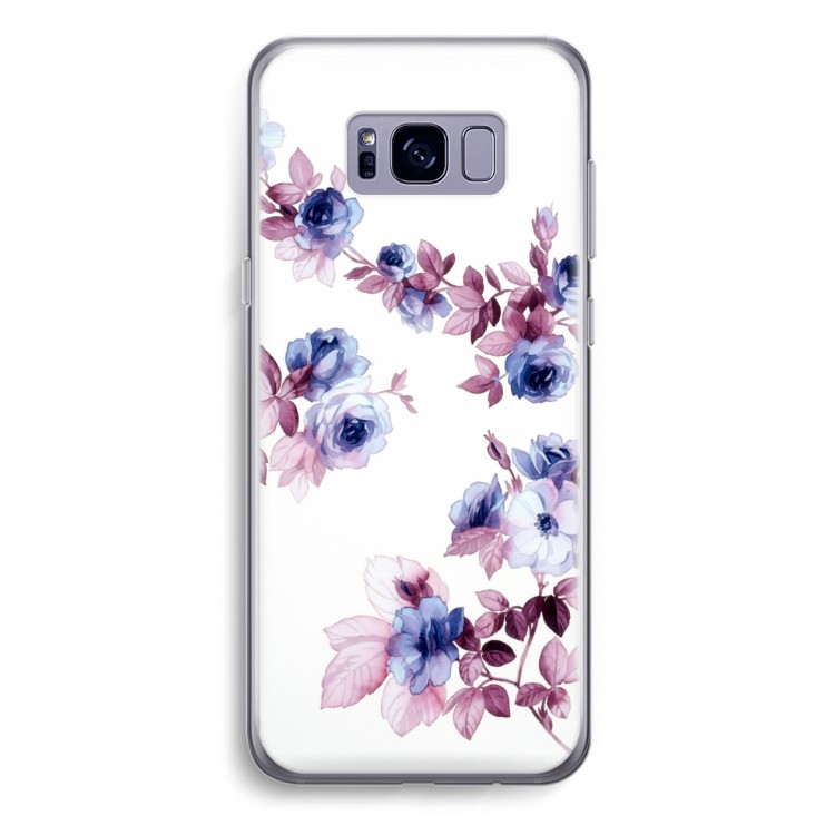Waterverf bloemen: Samsung Galaxy S8 Plus Transparant Hoesje