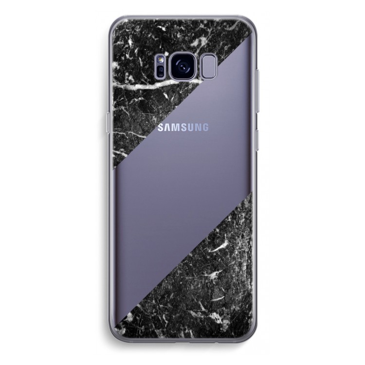 Zwart marmer: Samsung Galaxy S8 Plus Transparant Hoesje