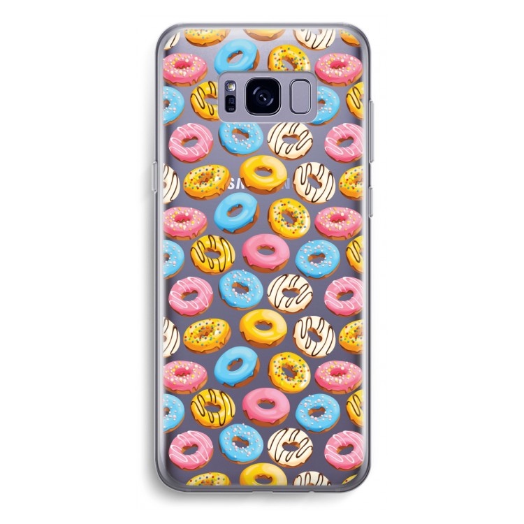 Pink donuts: Samsung Galaxy S8 Plus Transparant Hoesje